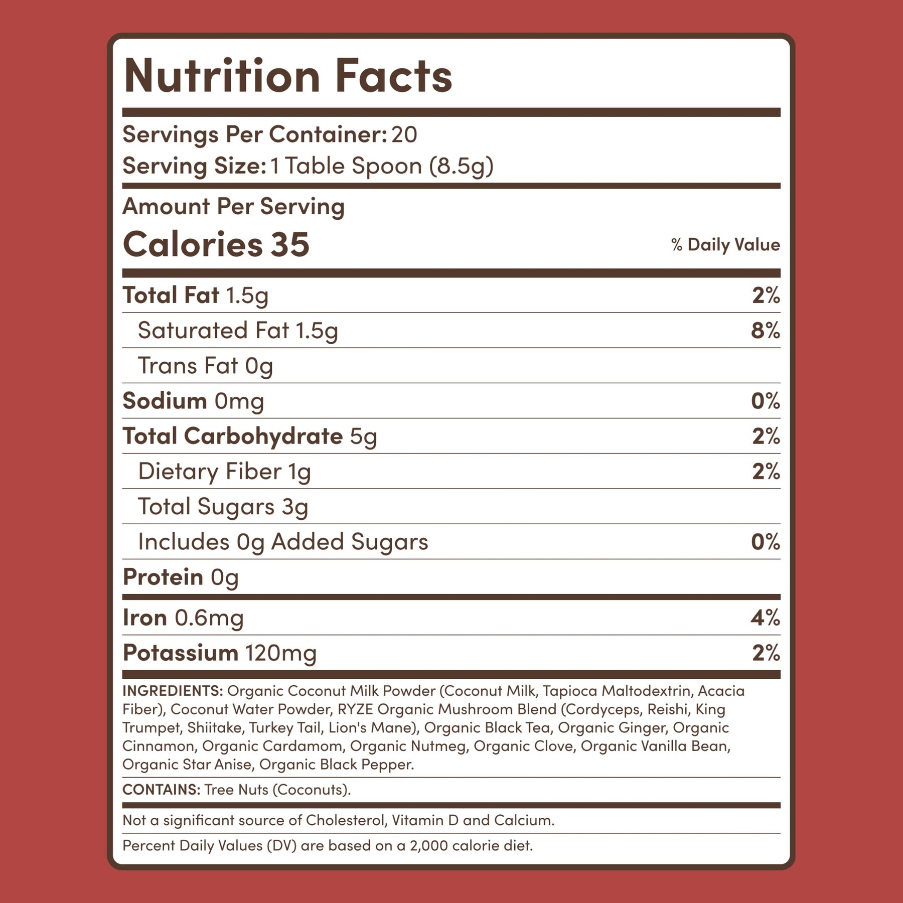 RYZE Mushroom Chai — Organic Instant Chai with Reishi & Organic Black Tea, 20 Servings O2