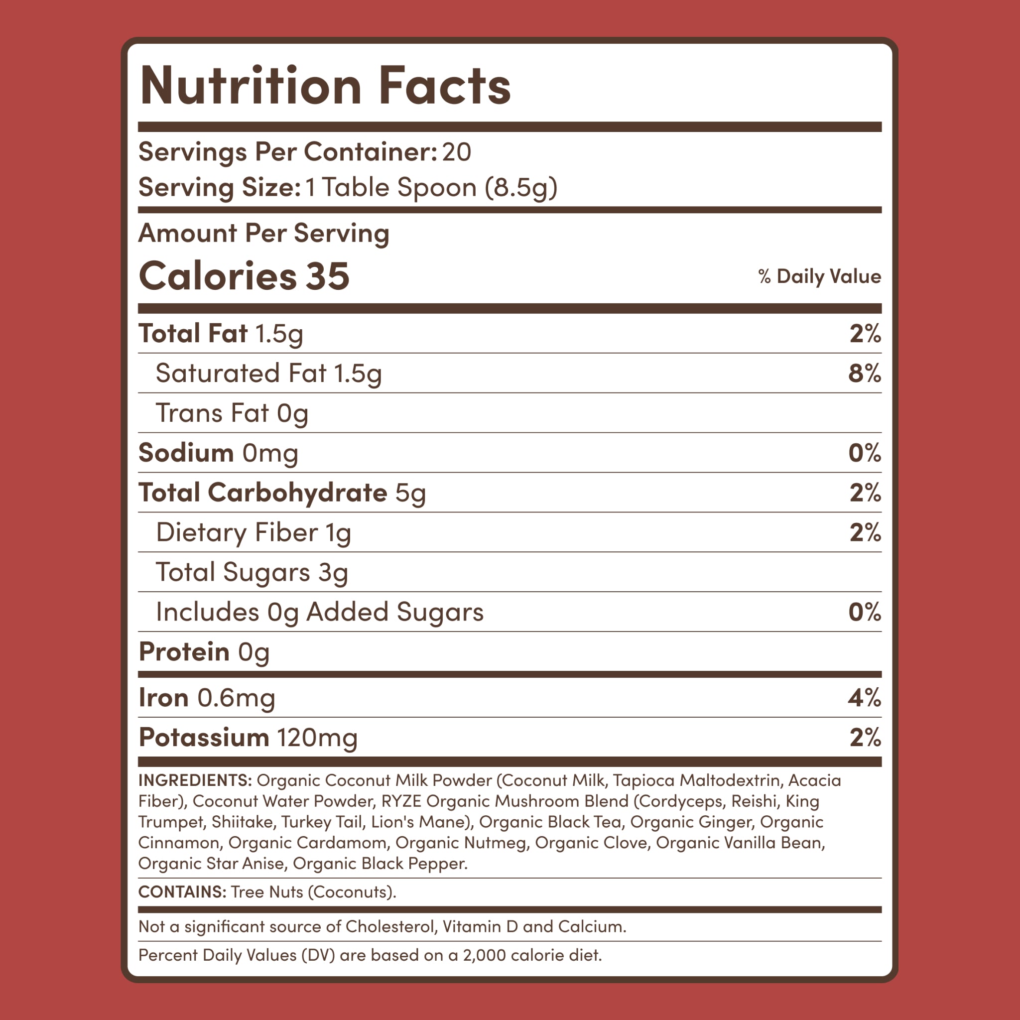 RYZE Mushroom Chai — Organic Instant Chai with Reishi & Organic Black Tea, 20 Servings O2