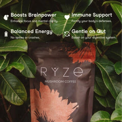 RYZE Mushroom Coffee — Organic Instant Coffee with Cordyceps & Reishi, 30 Servings F2