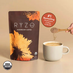 RYZE Mushroom Coffee — Organic Instant Coffee with Cordyceps & Reishi, 30 Servings F2