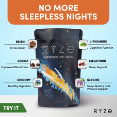 RYZE Hot Cocoa - with 6 Sleep Superfoods to Help Fall Asleep and Stay Asleep G1