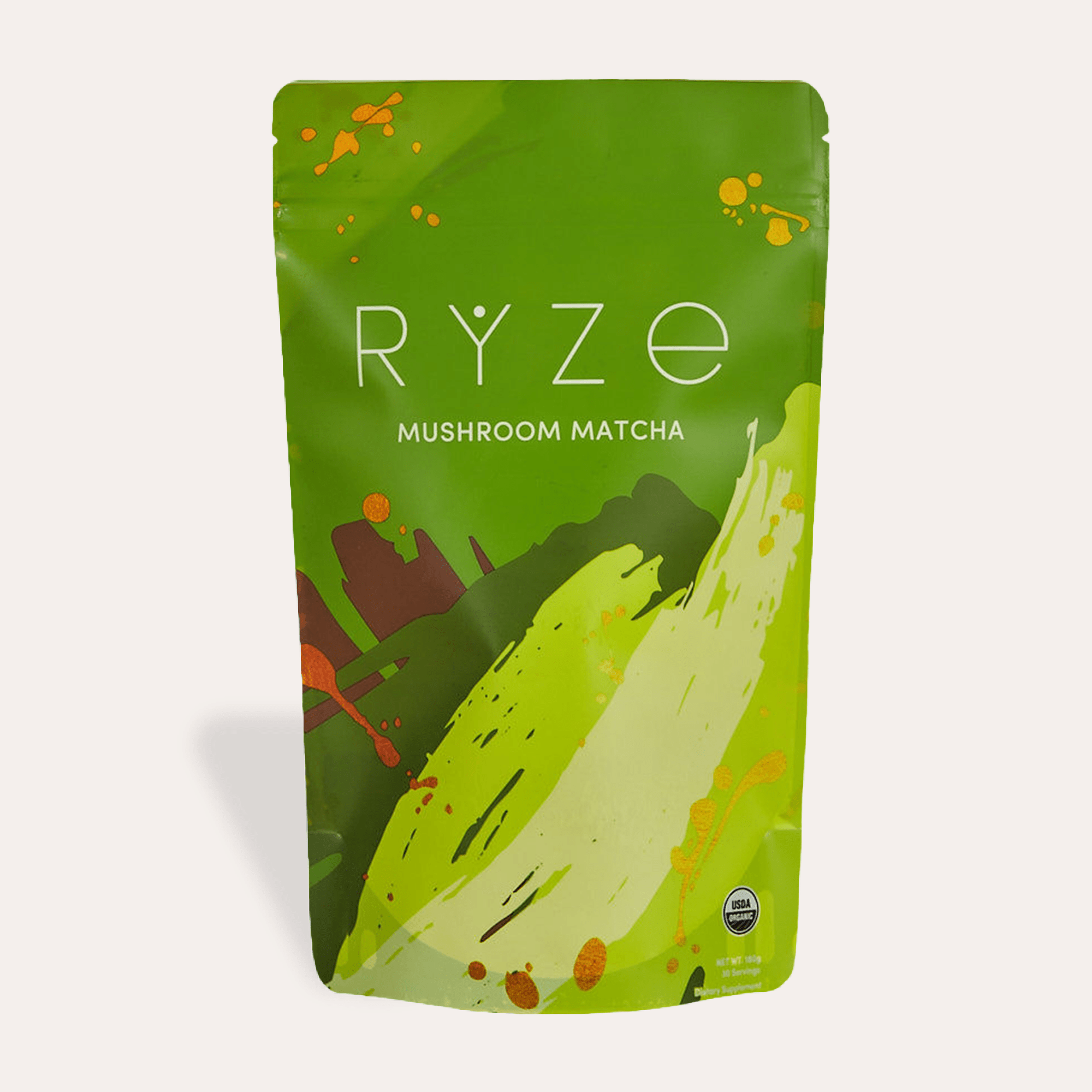RYZE Mushroom Matcha - with 6 Organic Adaptogenic Mushrooms Grown In USA and Ceremonial-Grade Japanese Matcha K4